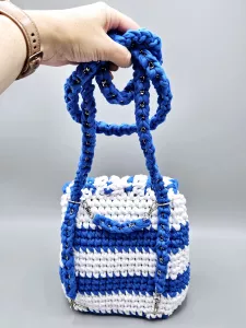 Dámský batoh - crossbody kabelka modro bílá