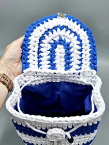 Dámský batoh - crossbody kabelka modro bílá