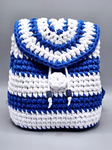 Dámský batoh - crossbody kabelka modro bílá