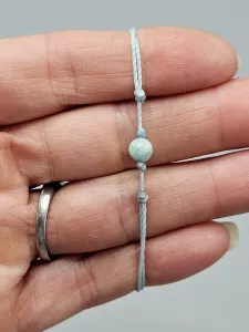 Dětský provázkový náramek Larimar kulička v modré (14 - 24,5 cm)