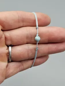 Dětský provázkový náramek Larimar kulička v modré (14 - 24,5 cm)