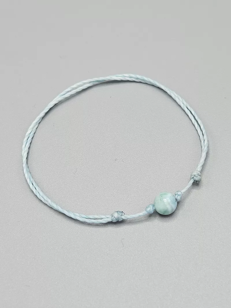 Dětský provázkový náramek Larimar kulička v modré (14 - 24,5 cm)