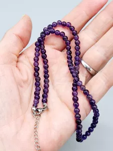 Náhrdelník Ametyst 4 mm - krásná sytá barva