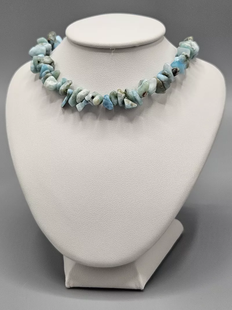 Náhrdelník Larimar AA sekaný 39,3 cm
