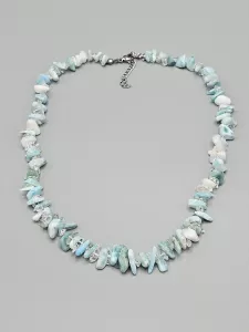 Náhrdelník Larimar AA sekaný s Křišťálem 43,5 cm