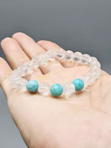 Náramek Křišťál fazetovaný centr s Amazonitem 8 mm