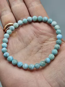 Náramek Larimar kuličky 6 mm