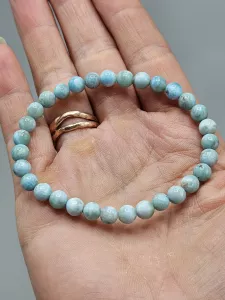 Náramek Larimar kuličky 6 mm