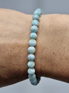 Náramek Larimar kuličky 6 mm