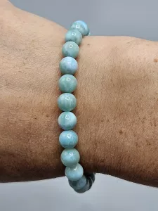 Náramek Larimar kuličky 7 mm