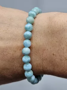 Náramek Larimar kuličky 7 mm