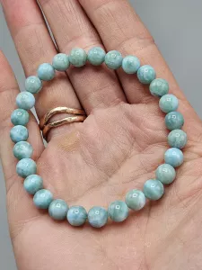 Náramek Larimar kuličky 7 mm