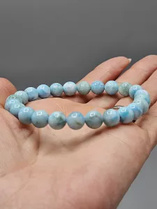 Náramek Larimar kuličky 8 mm