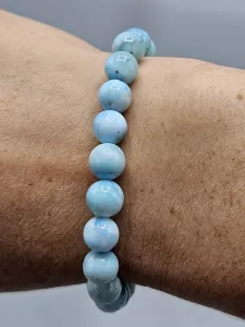 Náramek Larimar kuličky 8 mm