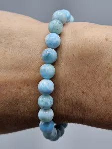 Náramek Larimar kuličky 8 mm