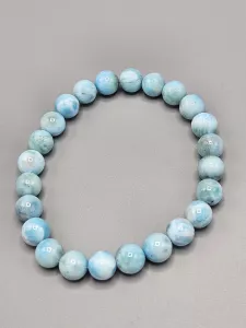 Náramek Larimar kuličky 8 mm