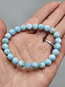 Náramek Larimar kuličky 8 mm