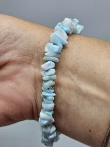 Náramek Larimar sekaný AA kvalita postupné kamínky - čisté