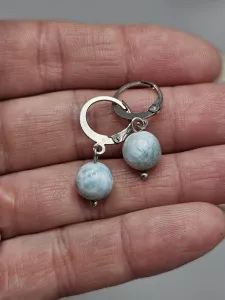 Náušnice - Larimar 8 mm