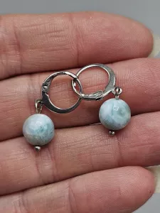 Náušnice - Larimar 8 mm
