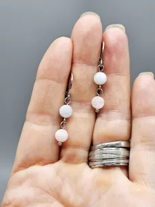 Náušnice - Morganit - dvě kuličky 2 x 6 mm