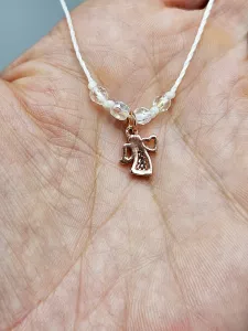 Provázkový náramek Mini andělíček v bílo růžovém provedení