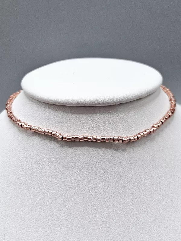 Miyuki Delica náramek - odstín starorůžová 16 - 18 cm