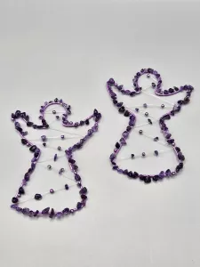 Drátěný anděl - fialový s Ametystem