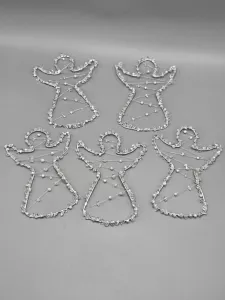 Drátěný anděl - stříbrná barva s Křišťálem