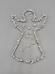 Drátěný anděl - stříbrná barva s Křišťálem