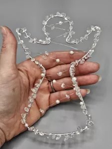 Drátěný anděl - stříbrná barva s Křišťálem