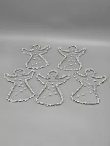 Drátěný anděl - stříbrná barva s Křišťálem