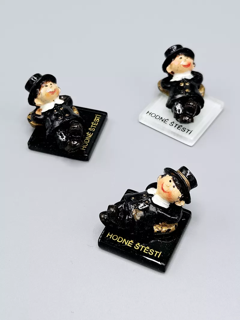 Kominík postavička sleněná