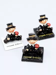 Kominík postavička sleněná