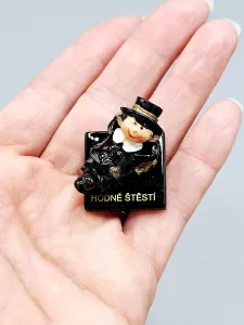 Kominík postavička sleněná
