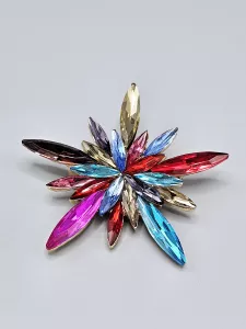 Vánoční vločka barevná - brož