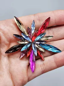 Vánoční vločka barevná - brož