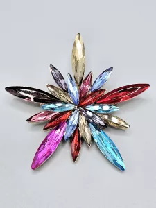 Vánoční vločka barevná - brož