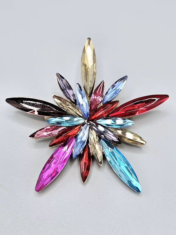 Vánoční vločka barevná - brož