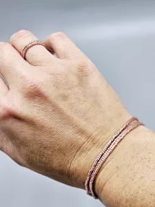 Miyuki Delica náramek - odstín růžové zlato 16 - 18 cm | cca 16 cm , cca 16,5 cm , cca 17 cm, cca 18 cm