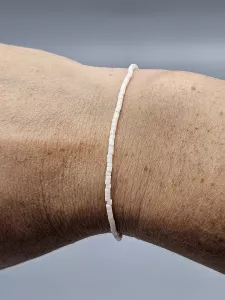 Miyuki Delica náramek - odstín smetanová 16 - 18 cm