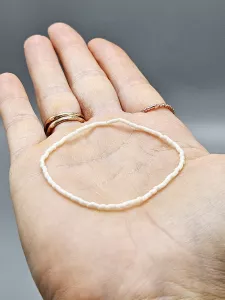 Miyuki Delica náramek - odstín smetanová 16 - 18 cm