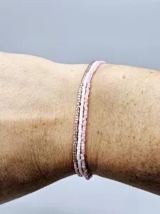 Miyuki Delica náramek - odstín starorůžová 16 - 18 cm