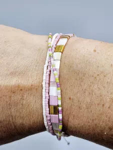 Miyuki Delica náramek shamballa - odstín jarní 16 - 19 cm 