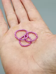 Miyuki Delica prsten - odstín sytá růžová - pink | cca 5,2 cm (51 - 52 - 53), cca 5,4 cm (53 - 54 - 55), cca 5,7 cm (56 - 57 - 58)