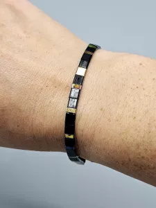 Miyuki Tila náramek - odstín bronz a černá lesklá 19 cm