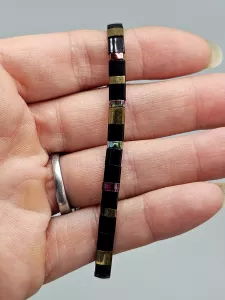 Miyuki Tila náramek - odstín bronz a černá lesklá 19 cm