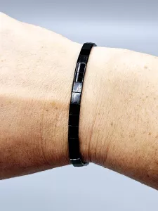 Miyuki Tila náramek - odstín černá lesklá 16 - 19 cm