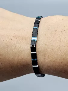 Miyuki Tila náramek - odstín modro černá matná 18,6 cm