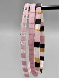 Miyuki Tila náramek - odstín růžová 16 cm